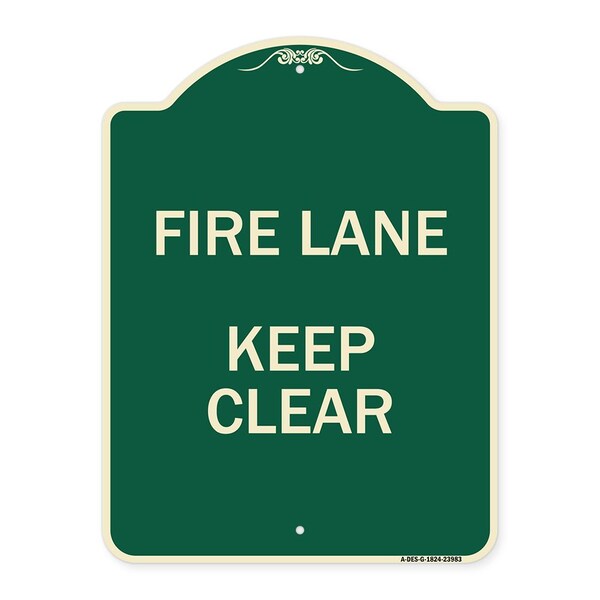 Signmission Fire Lane Keep Clear Heavy-Gauge Aluminum Architectural Sign, 24" x 18", G-1824-23983 A-DES-G-1824-23983 - main